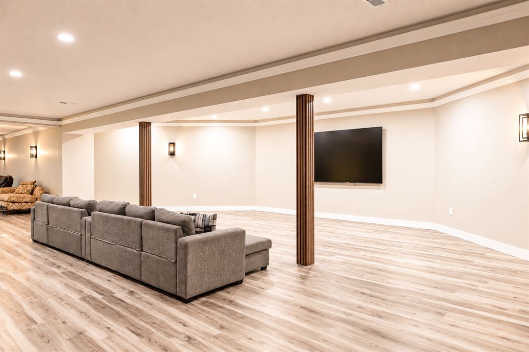 The lower lounge and screen, The Main Villa